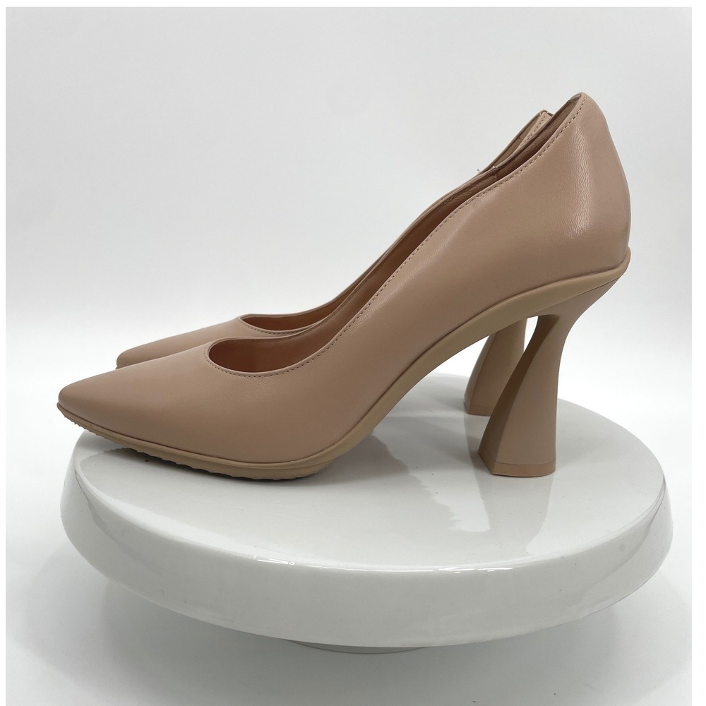 Cole Haan Pumps Women 8B Nude Leather Flared Heel Pointed Toe Grand 360 - Picture 5 of 10
